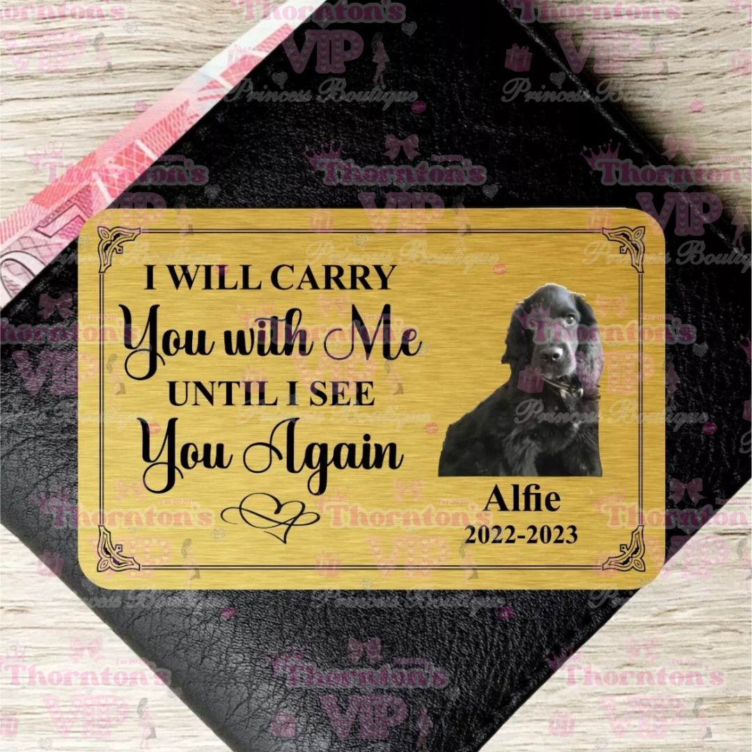 Personalised Animal Memorial Metal Card Wallet