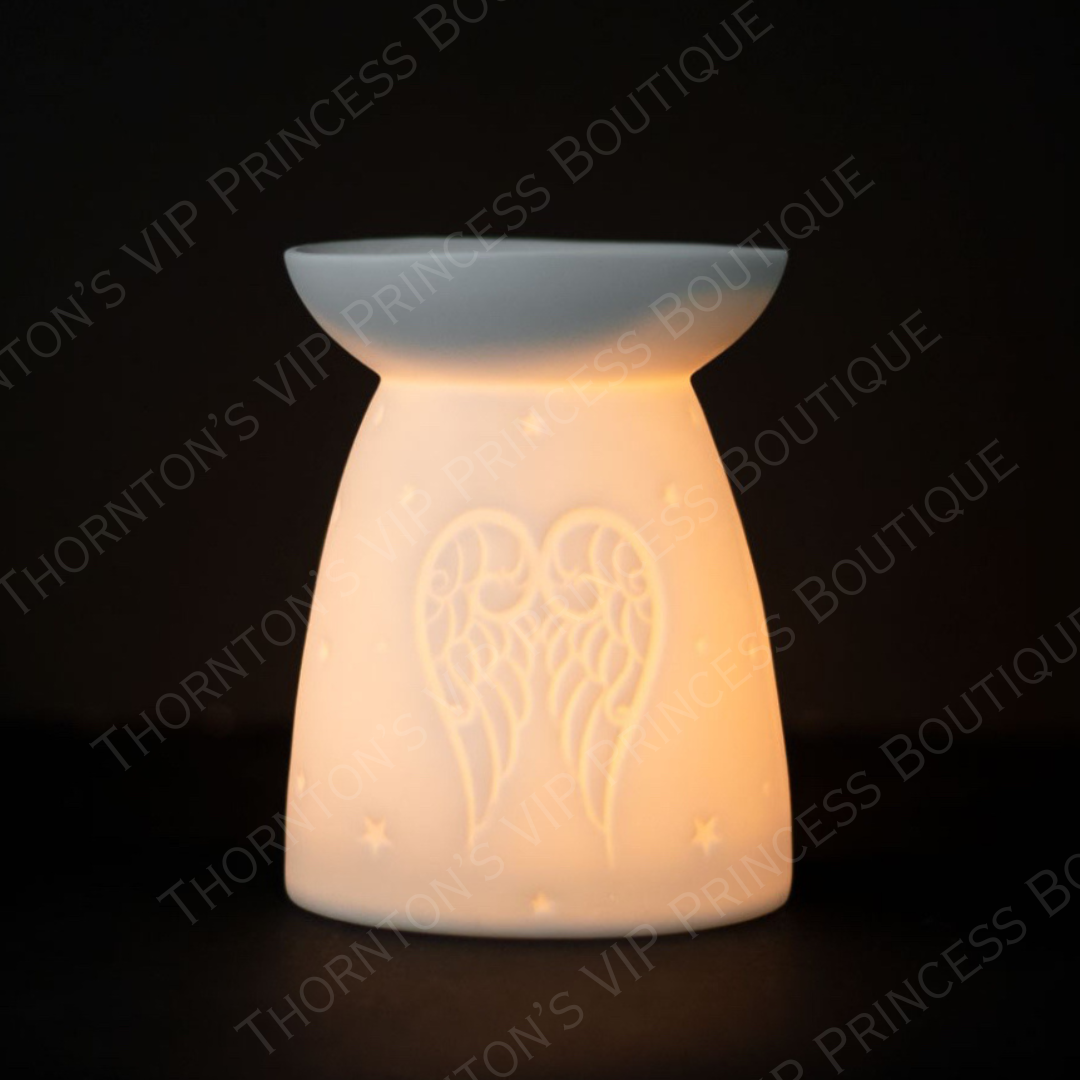 White Ceramic Angel Wings Oil Burner
