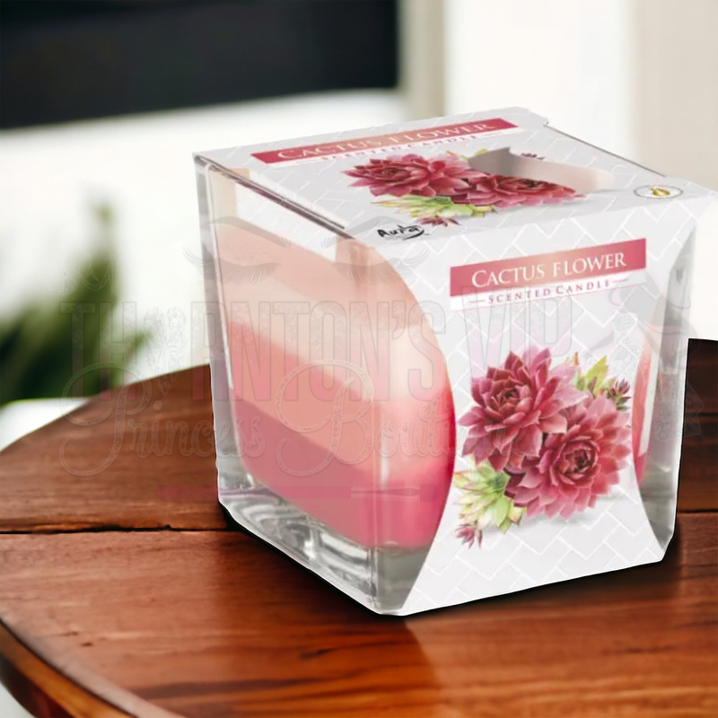 Large Glass Square Double Wick Candles - Different Scents