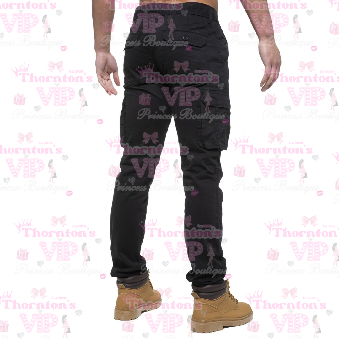 Men’s Cargo Combat Trousers – Multi-Pocket Utility Pants | 5 Colours | TVPB’s Prince Collection