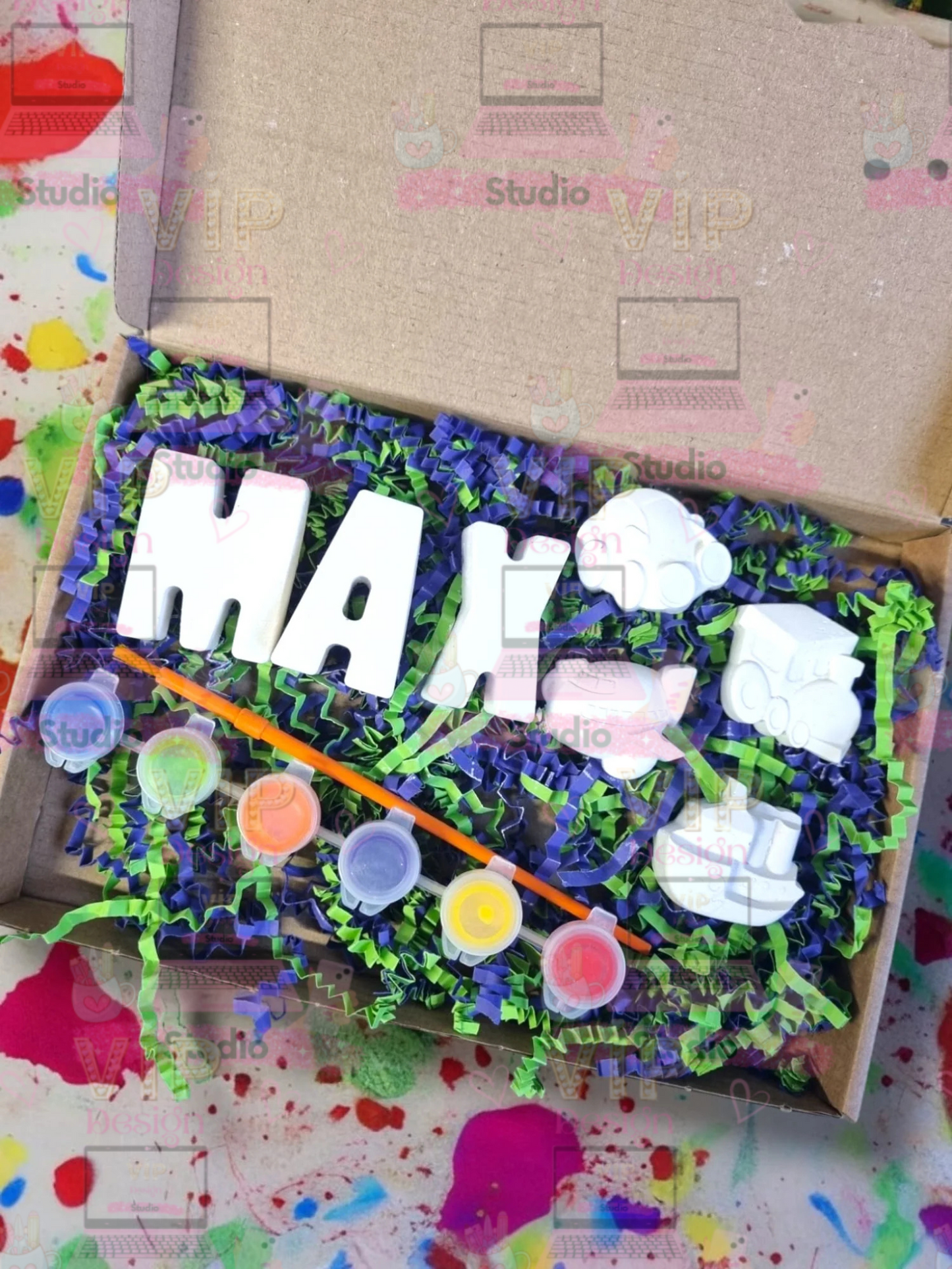 Paint Your Own Name Clay Box
