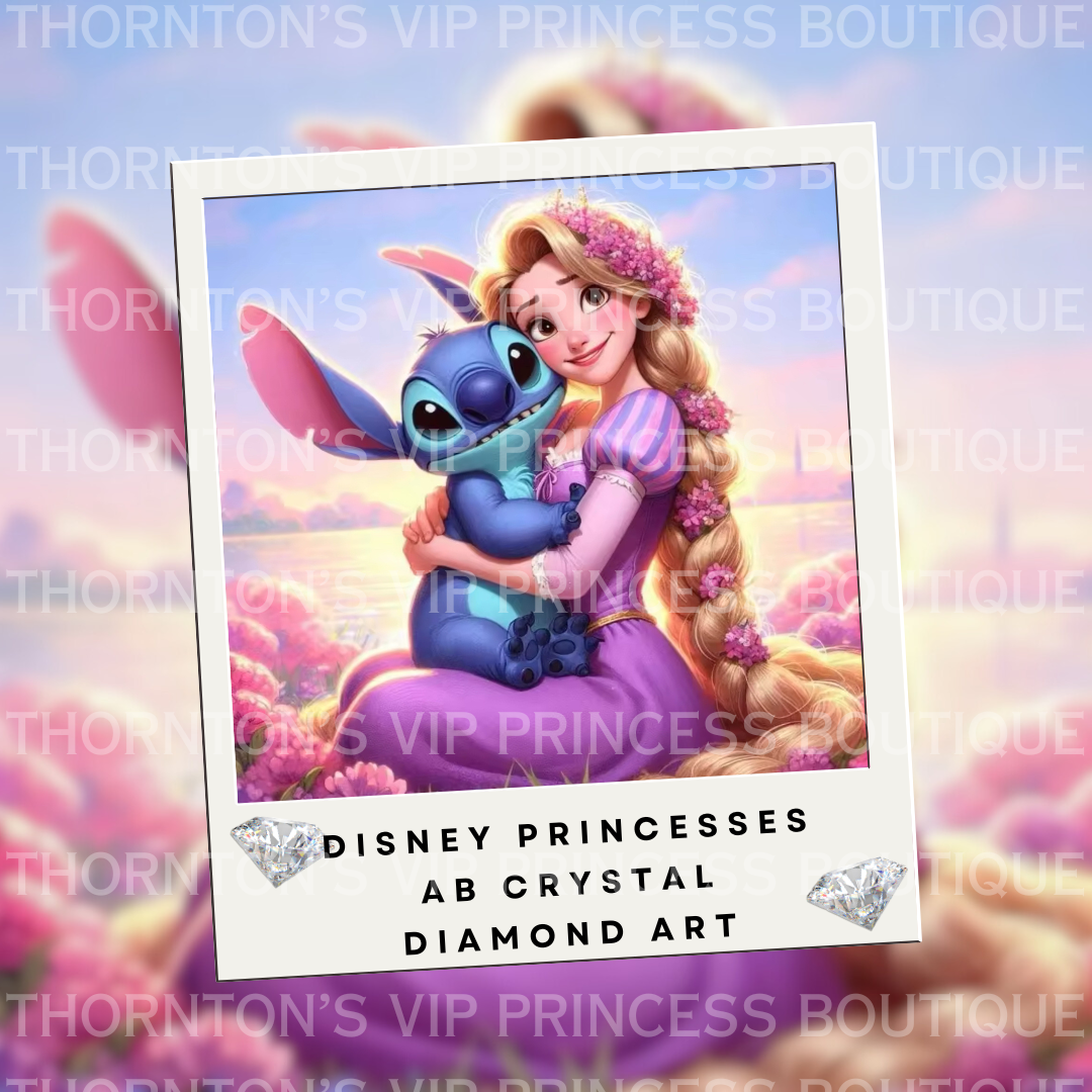 Enchanted Princess & Blue Monster Love AB Crystal Diamond Art