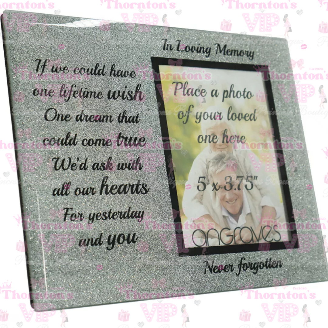 In Loving Memory Memorial Silver Glitter Photo Frame