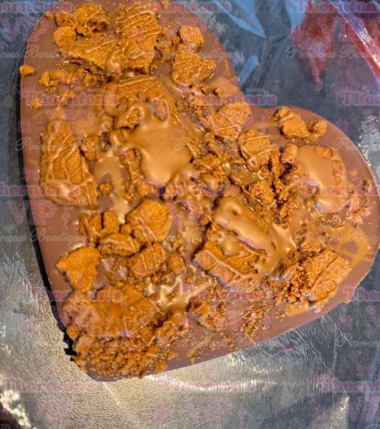 Biscoff Topped Giant Heart Slab