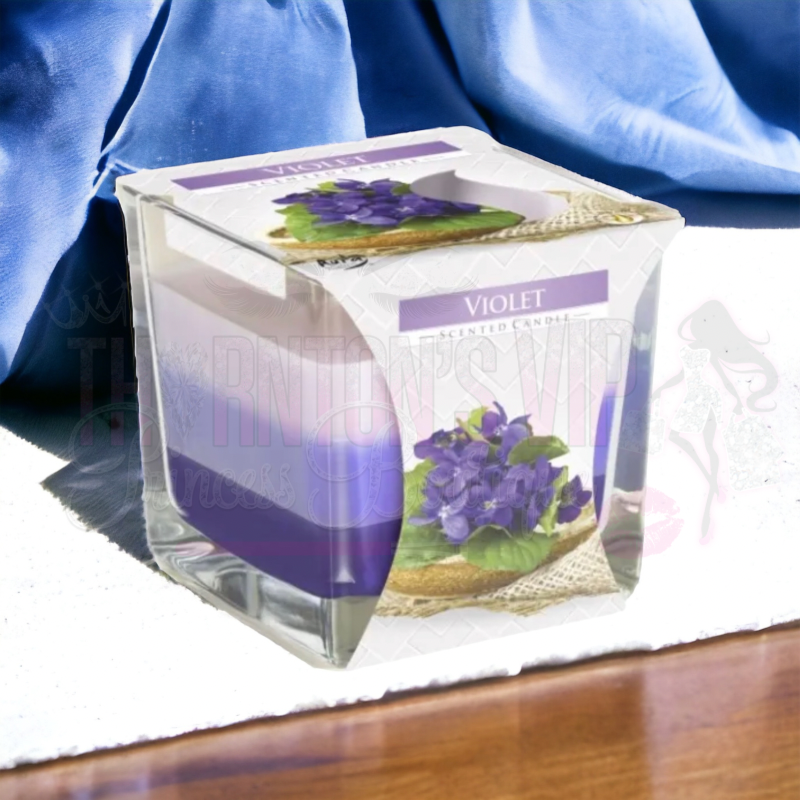 Large Glass Square Double Wick Candles - Different Scents