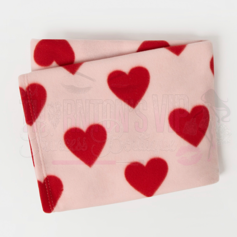 Heart Print Fleece Throw