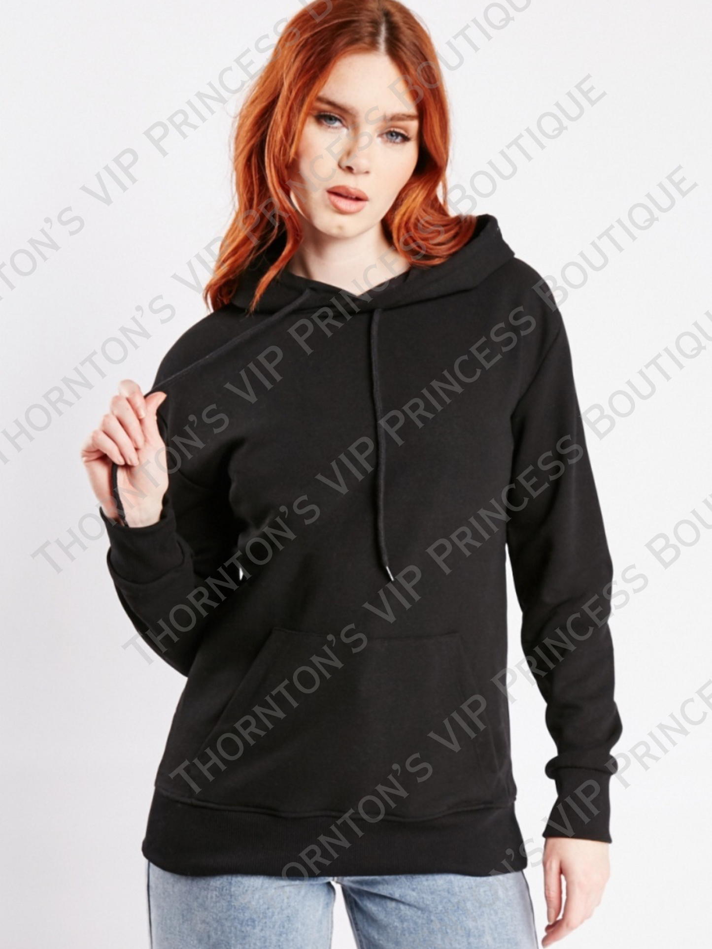 Casual Drawstring Neck Hoodie