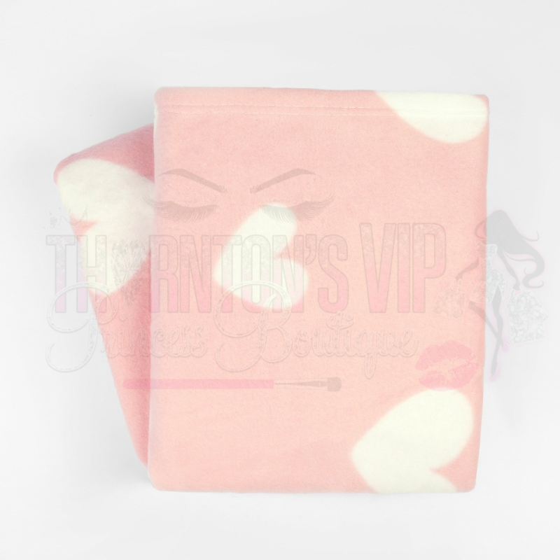 Heart Print Fleece Throw