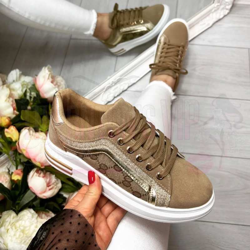 GlamStride Lace-Up GG Fusion Trainers