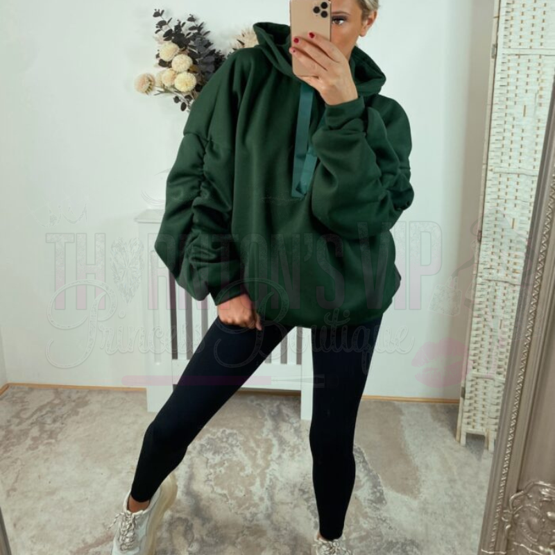 Ava Ruched Sleeved Hoodies