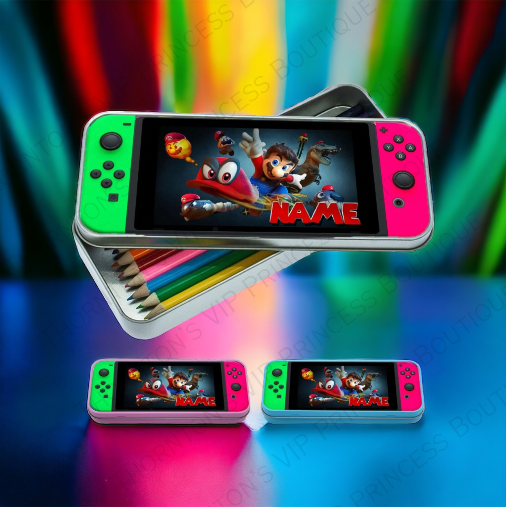 Personalised Nintendo Switch Tin Pencils Case