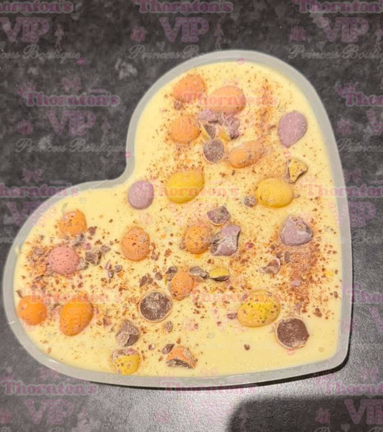 Mini Eggs Topped Giant Heart Slab
