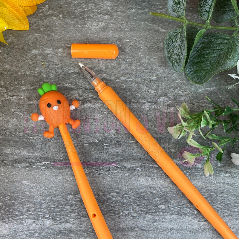 Set Of Four Cute Carrot Man Gel Pens