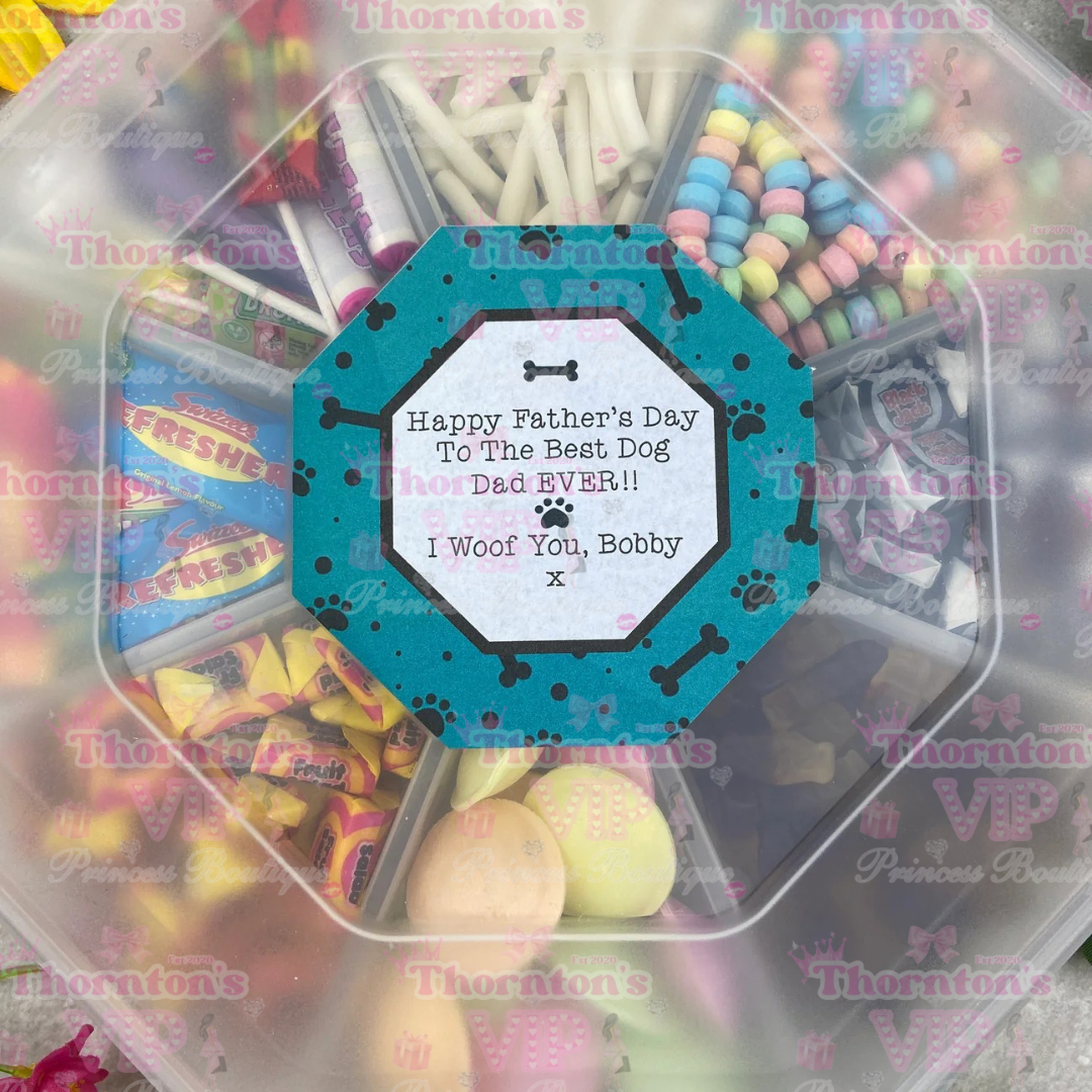 Dog Dad Father’s Day Personalised Sweet Platter – Retro Sweets Gift Box For Him