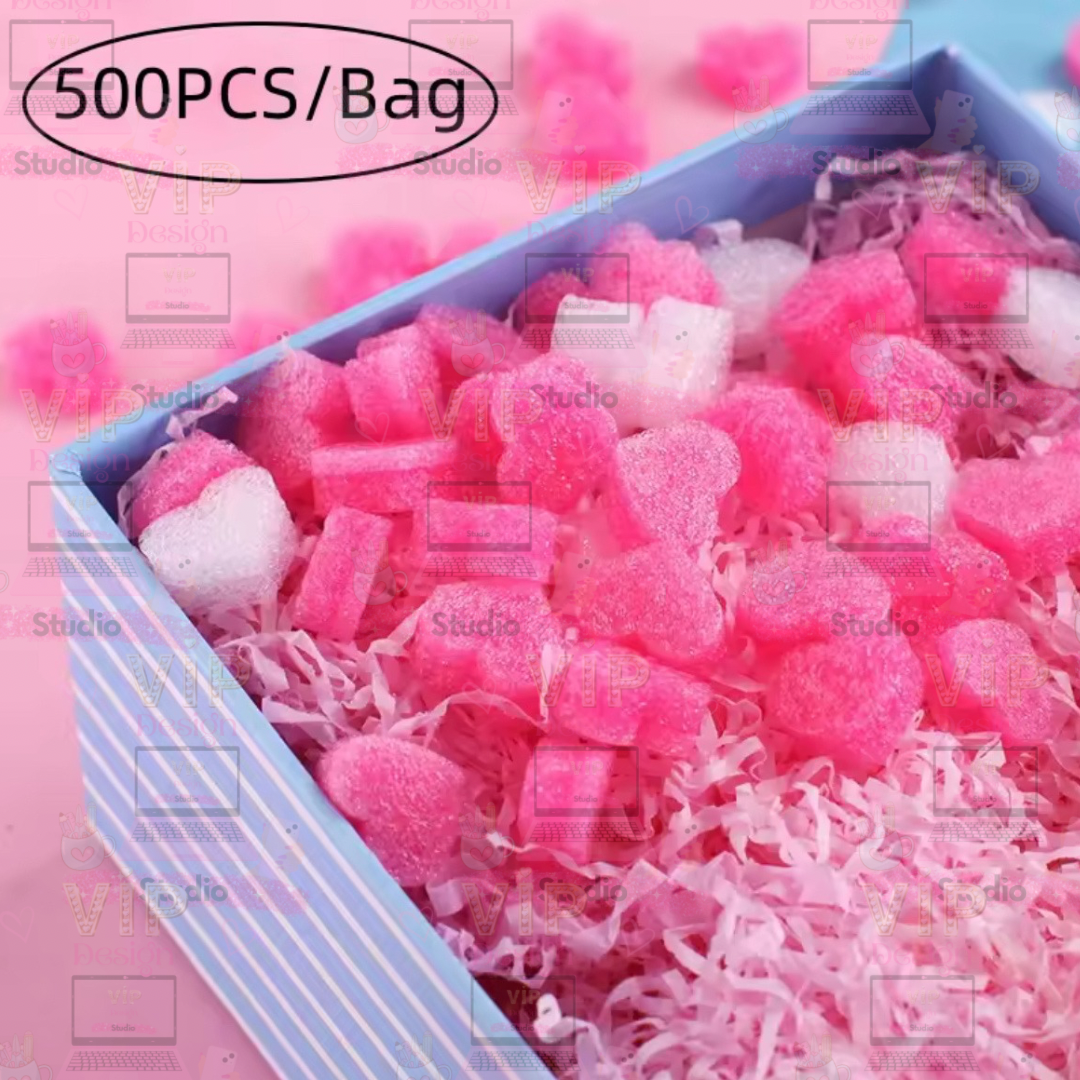 Heart Foam Packaging Filler – 500 Pieces | Cute Void Fill for Gift Boxes & Hampers | Protective Shipping Decor