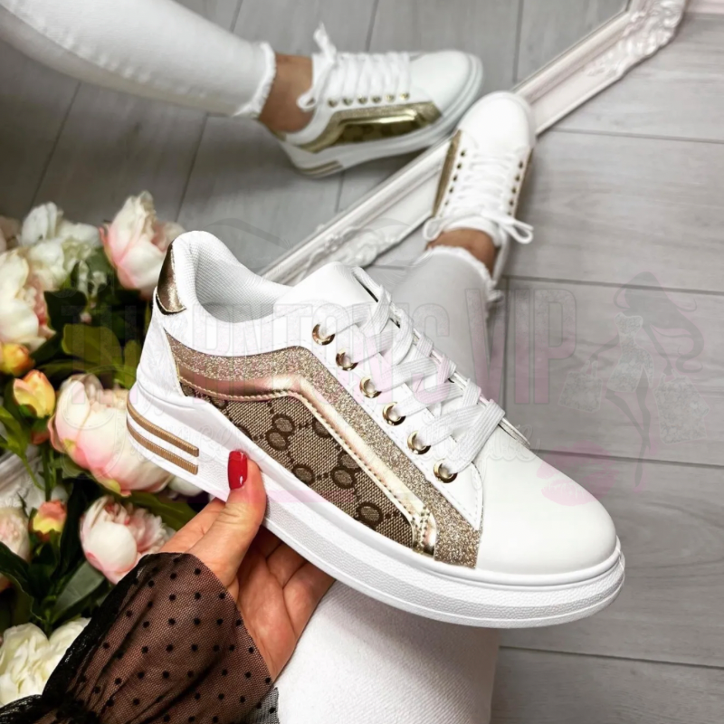 GlamStride Lace-Up GG Fusion Trainers