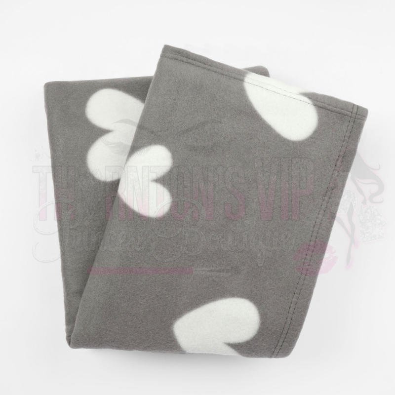 Heart Print Fleece Throw