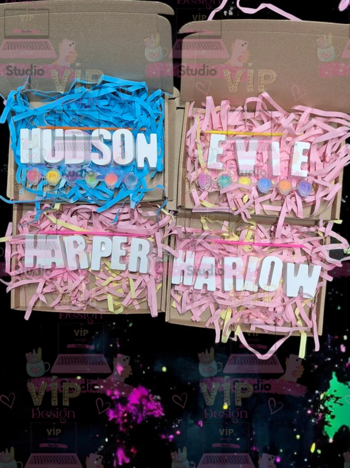 Paint Your Own Name Clay Box