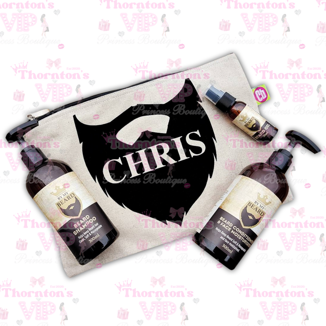 Personalised Beard Grooming Kit For Dad – Custom Name Gift Set For Father’s Day