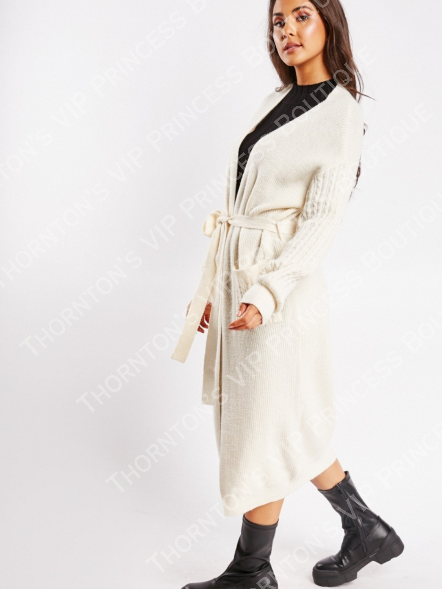 Cable Knit Sleeve Cardigan