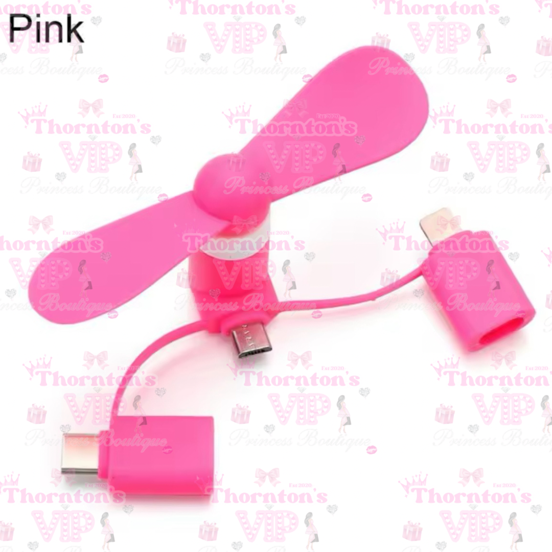 š„MEGA HOT SELLINGš„3 In 1 Type C Micro USB Mini Phone Fan - Variety Of Colours