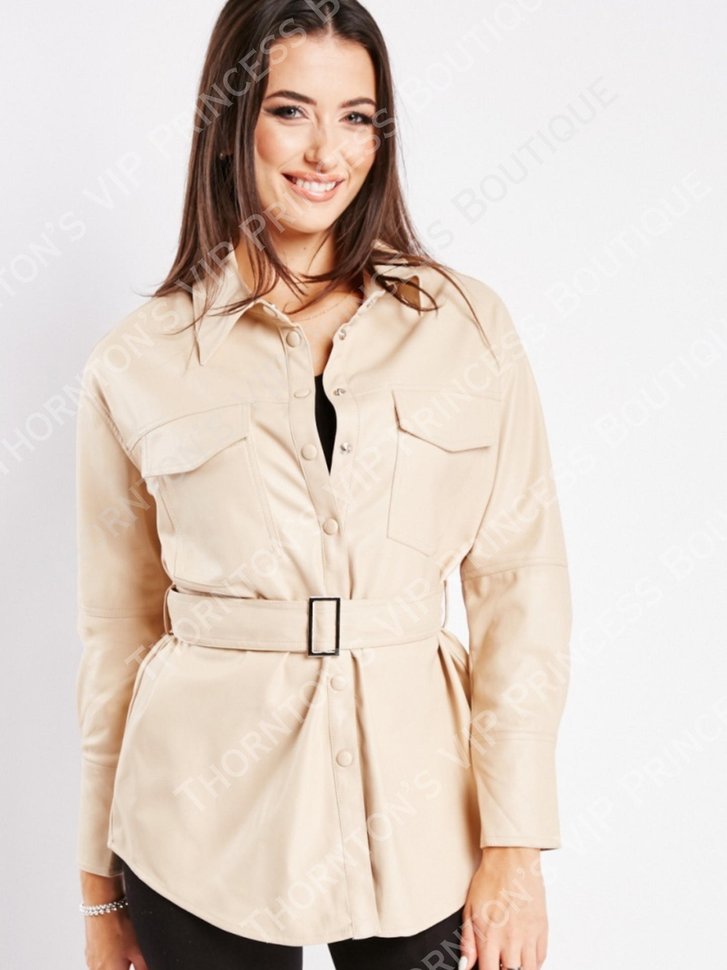Faux Leather Shacket