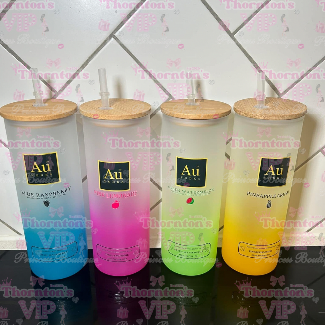 Frosted Glass Ombre Tumbler – Stylish Au Vodka-Inspired Drinkware | Multiple Colours
