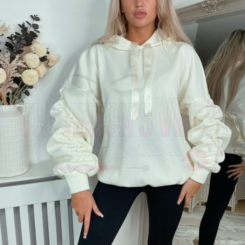 Ava Ruched Sleeved Hoodies