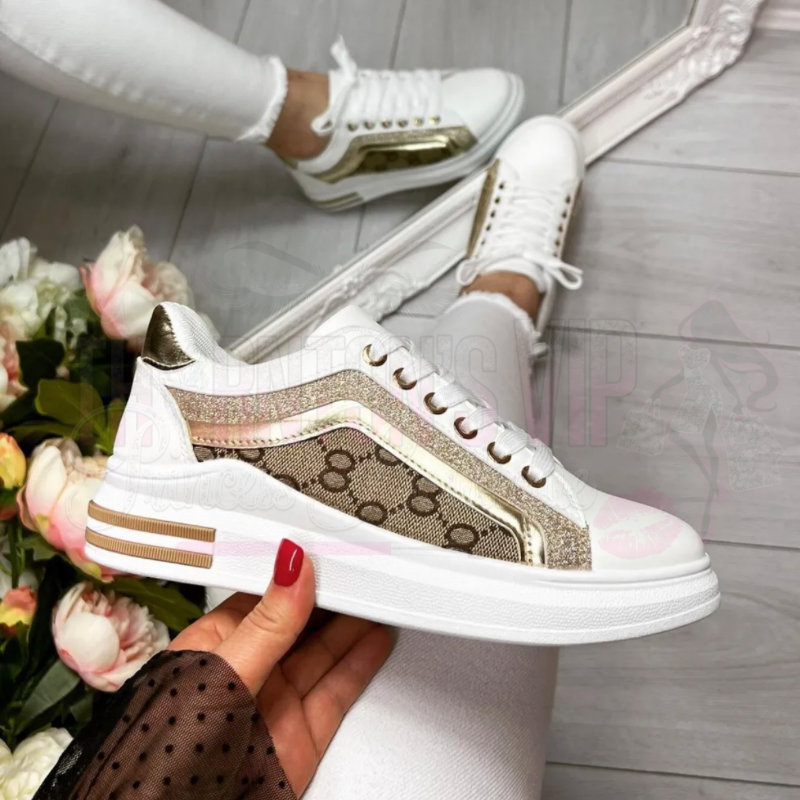 GlamStride Lace-Up GG Fusion Trainers