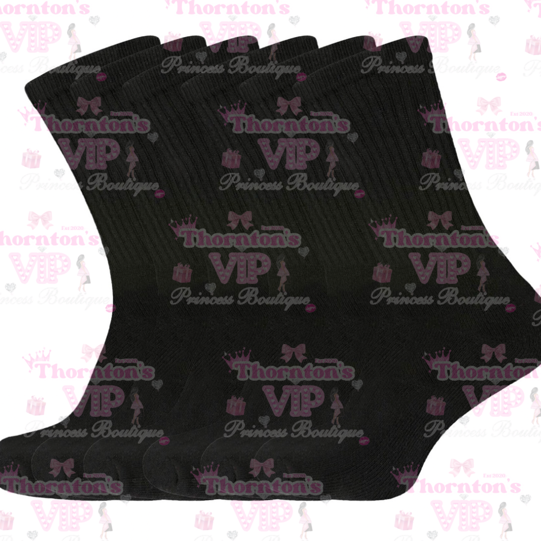 Men’s 6 Pack Sports Socks – Cushioned Everyday Crew Socks | UK Size 6–11 | 3 Colour Packs | TVPB’s Prince Collection