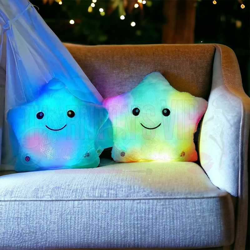 🔥HOT SELLING🔥Starry Glow LED Color Changing Light-Up Plush Star Cushion