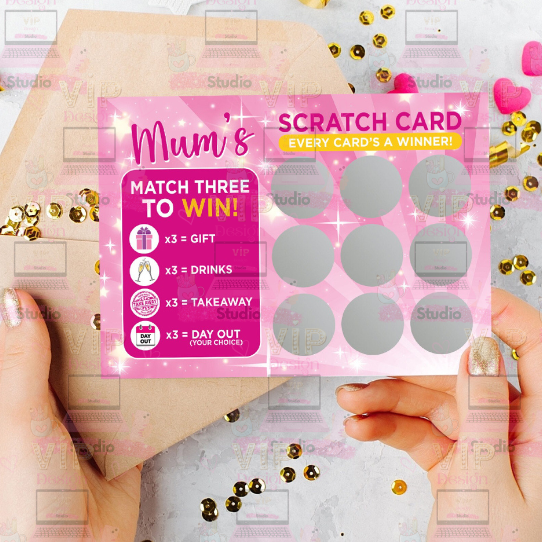 Personalised Mum Pink Scratch Card – Fun Novelty Gift for Mum | Every Card’s a Winner | Mother’s Day, Birthday or Just Because!