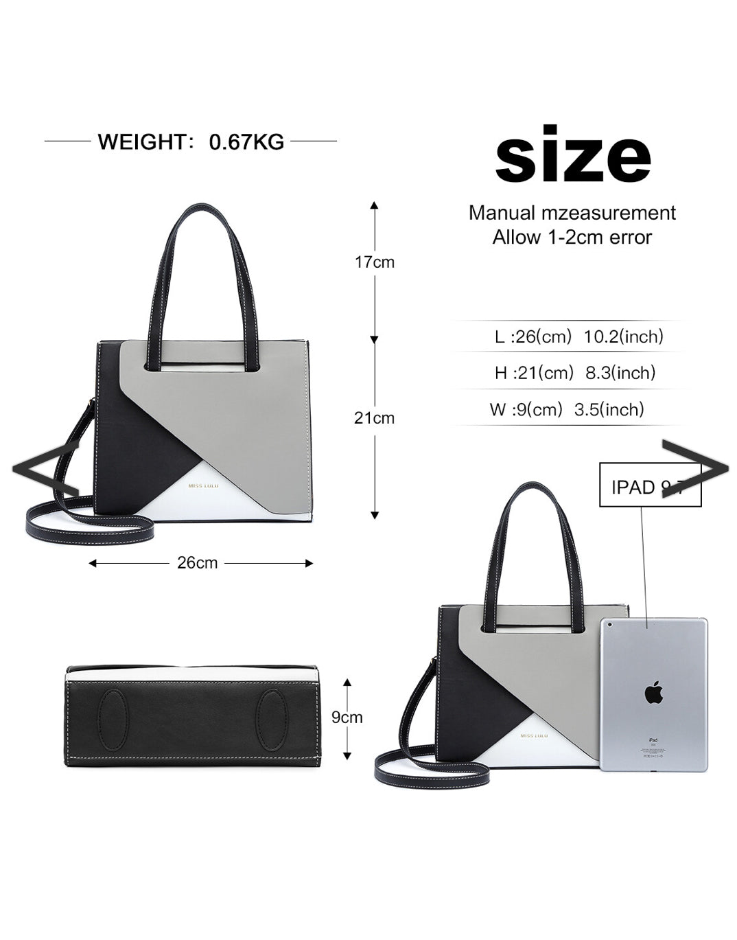 Ladies Colour Trio Bag Sets - Variety Of Colours