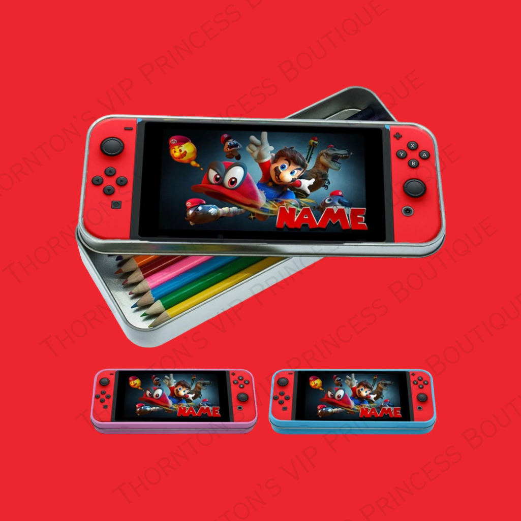 Personalised Nintendo Switch Tin Pencils Case