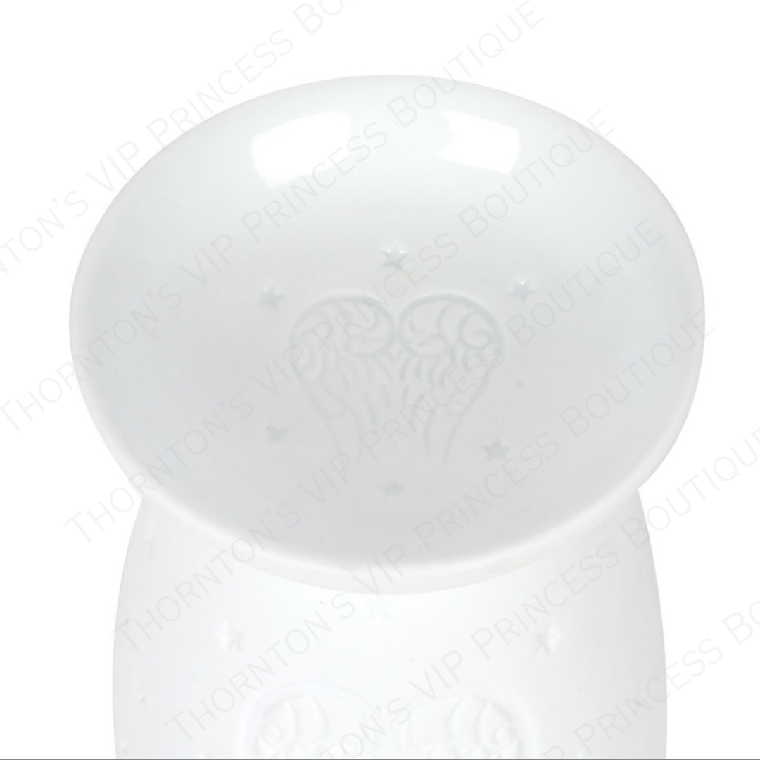 White Ceramic Angel Wings Oil Burner