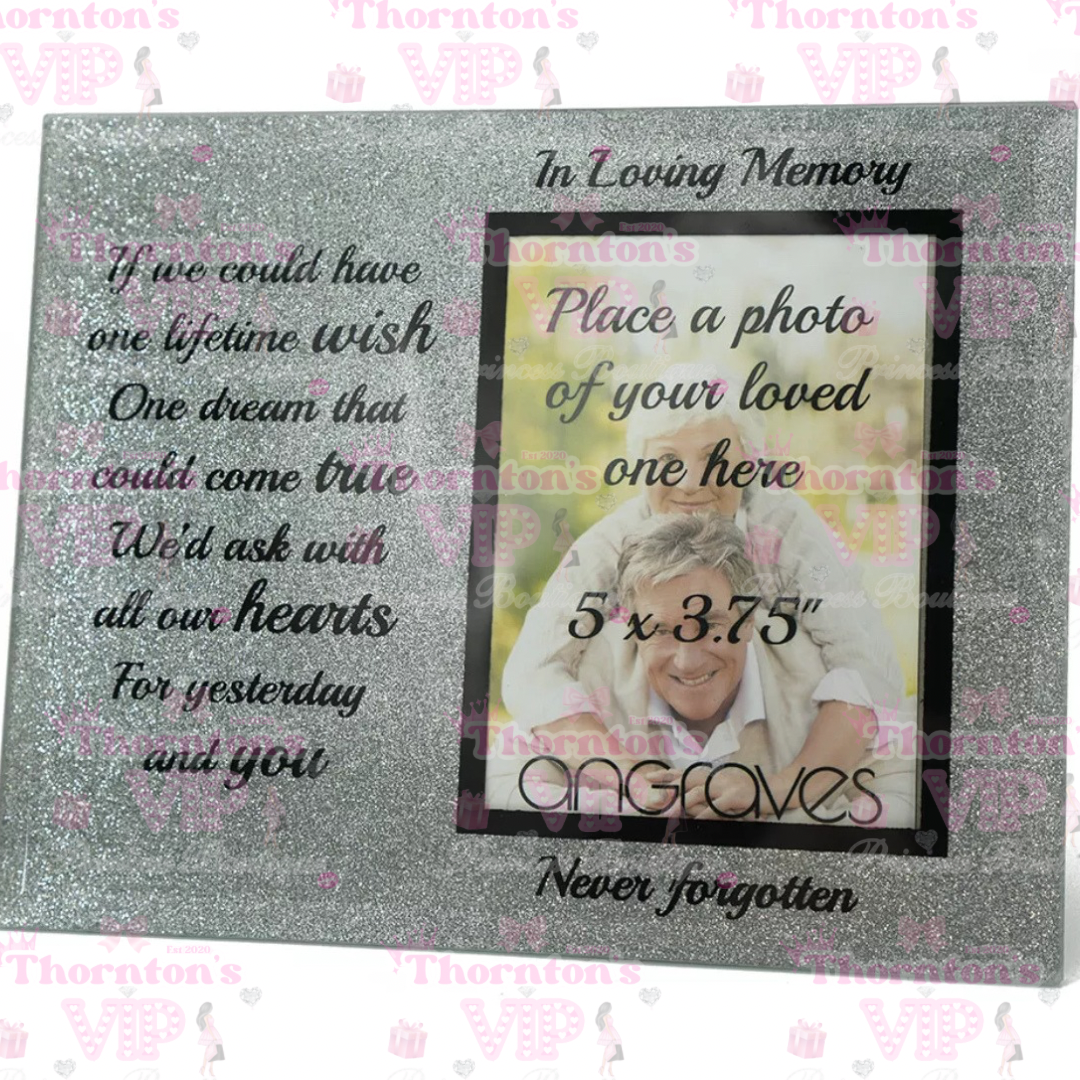 In Loving Memory Memorial Silver Glitter Photo Frame
