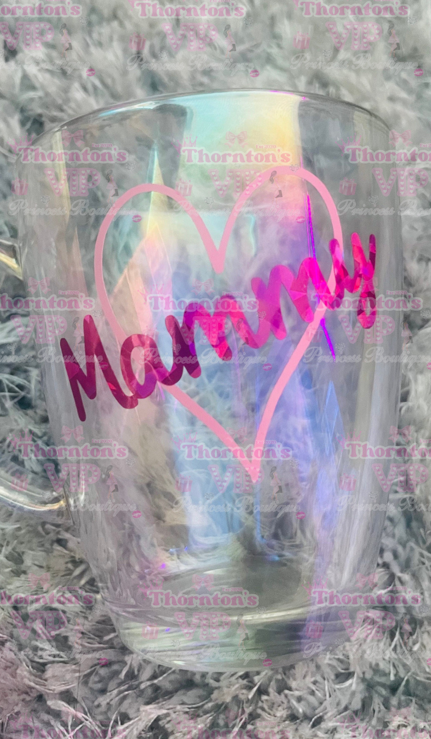 Mammy Heart Iridescent Glass Mug