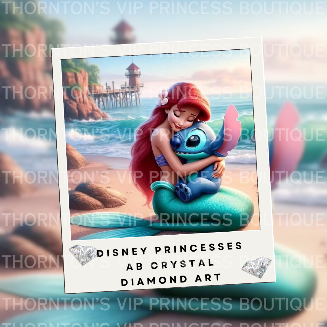 Sea Princess & Blue Monster Love AB Crystal Diamond Art