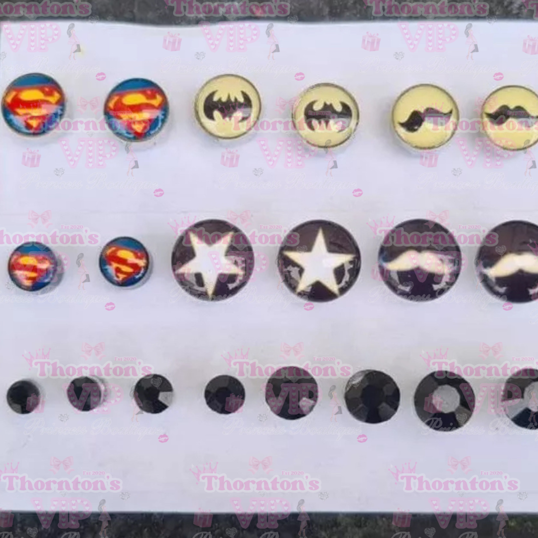 Magnetic Earrings – No Piercing Needed | Fun, Stylish Designs for All Ages | Superhero, Star, Moustache & More!