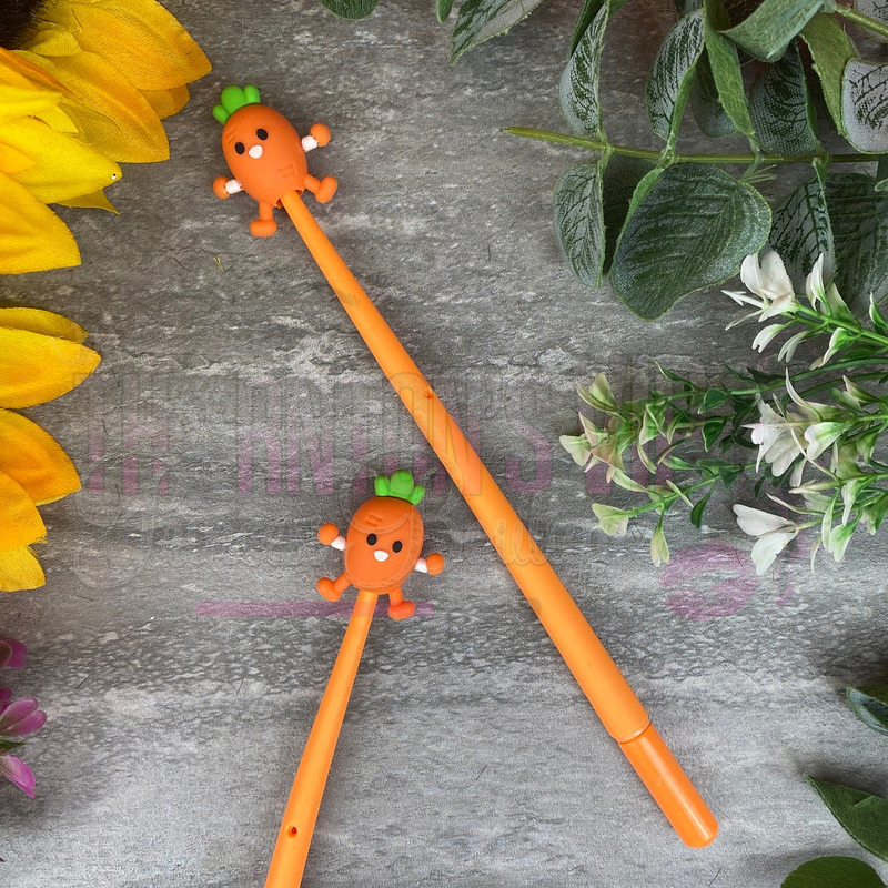 Set Of Four Cute Carrot Man Gel Pens