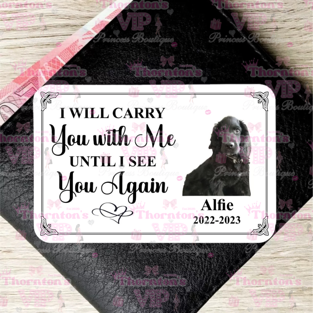 Personalised Animal Memorial Metal Card Wallet