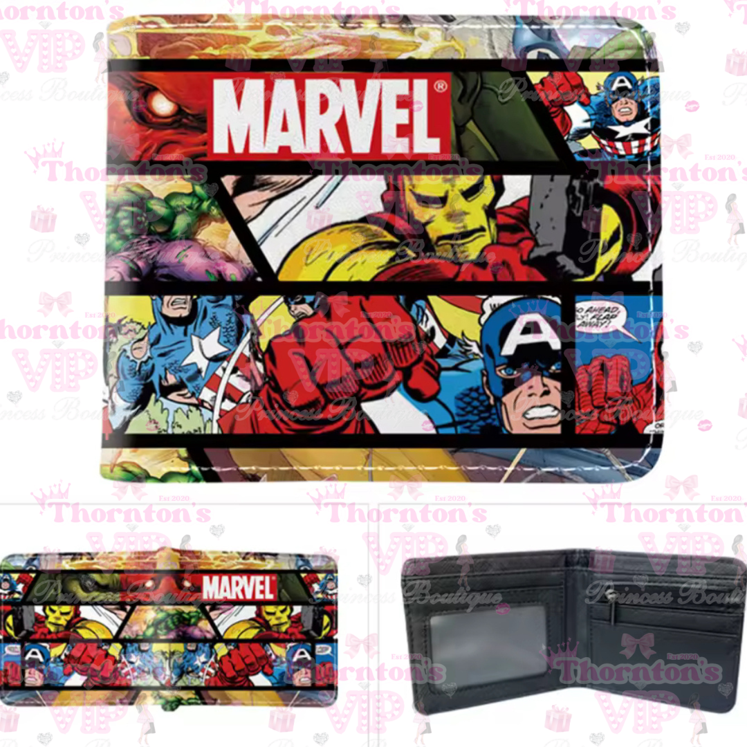 Men’s Superhero-Inspired PU Leather Wallet – 7 Character Designs | TVPB’s Prince Collection
