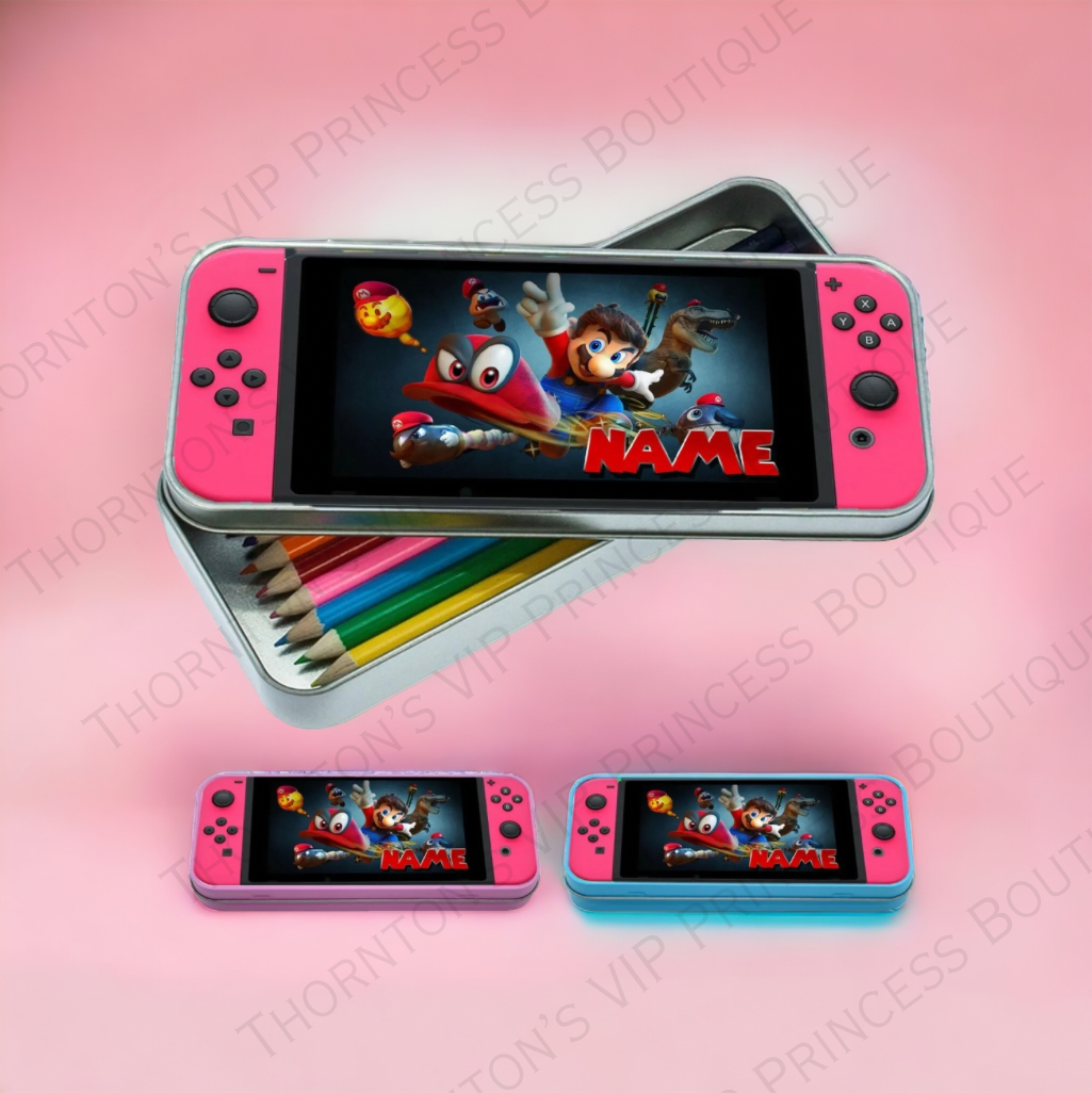 Personalised Nintendo Switch Tin Pencils Case