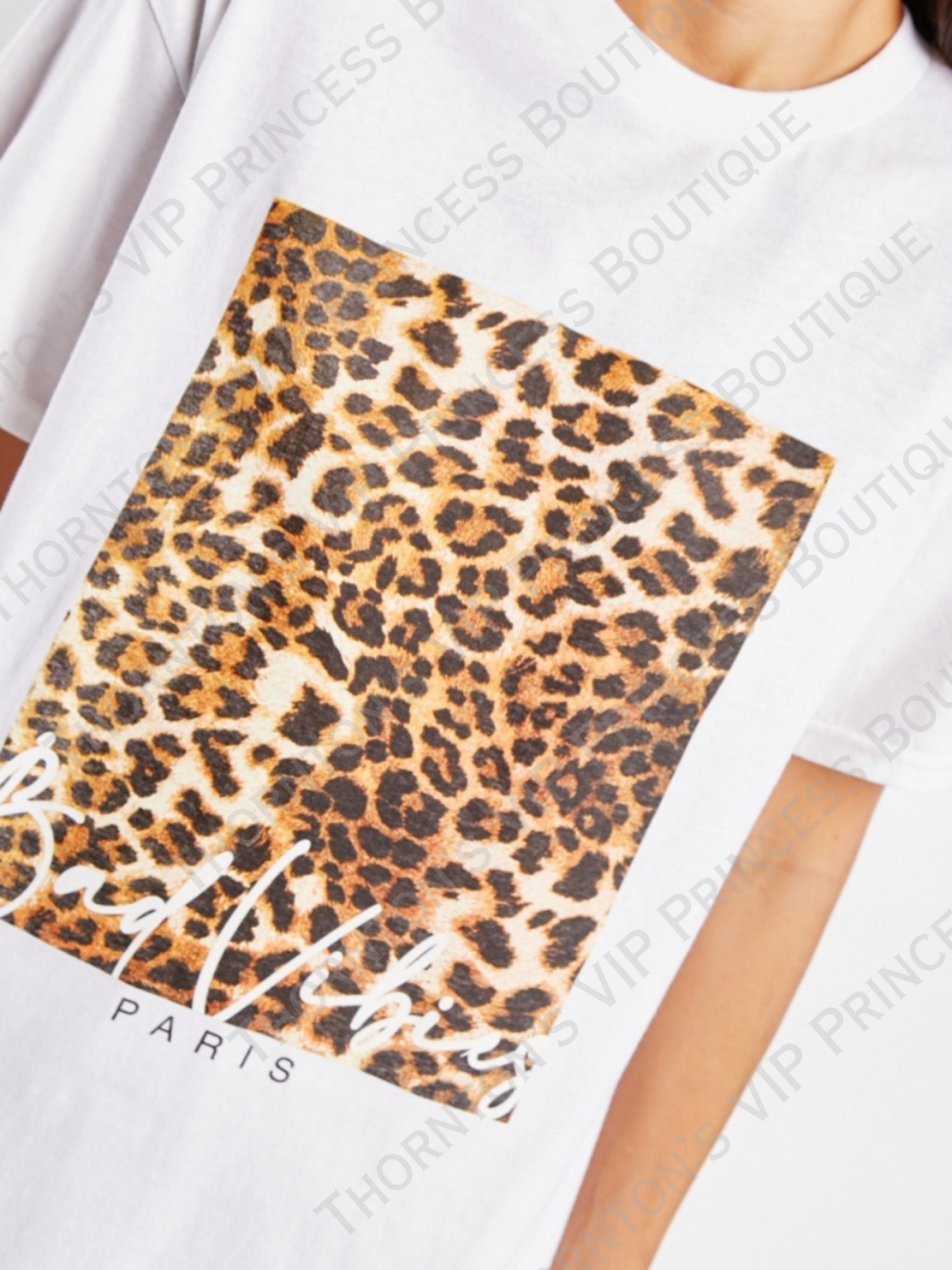 Plus Size Square Leopard Box T-Shirt
