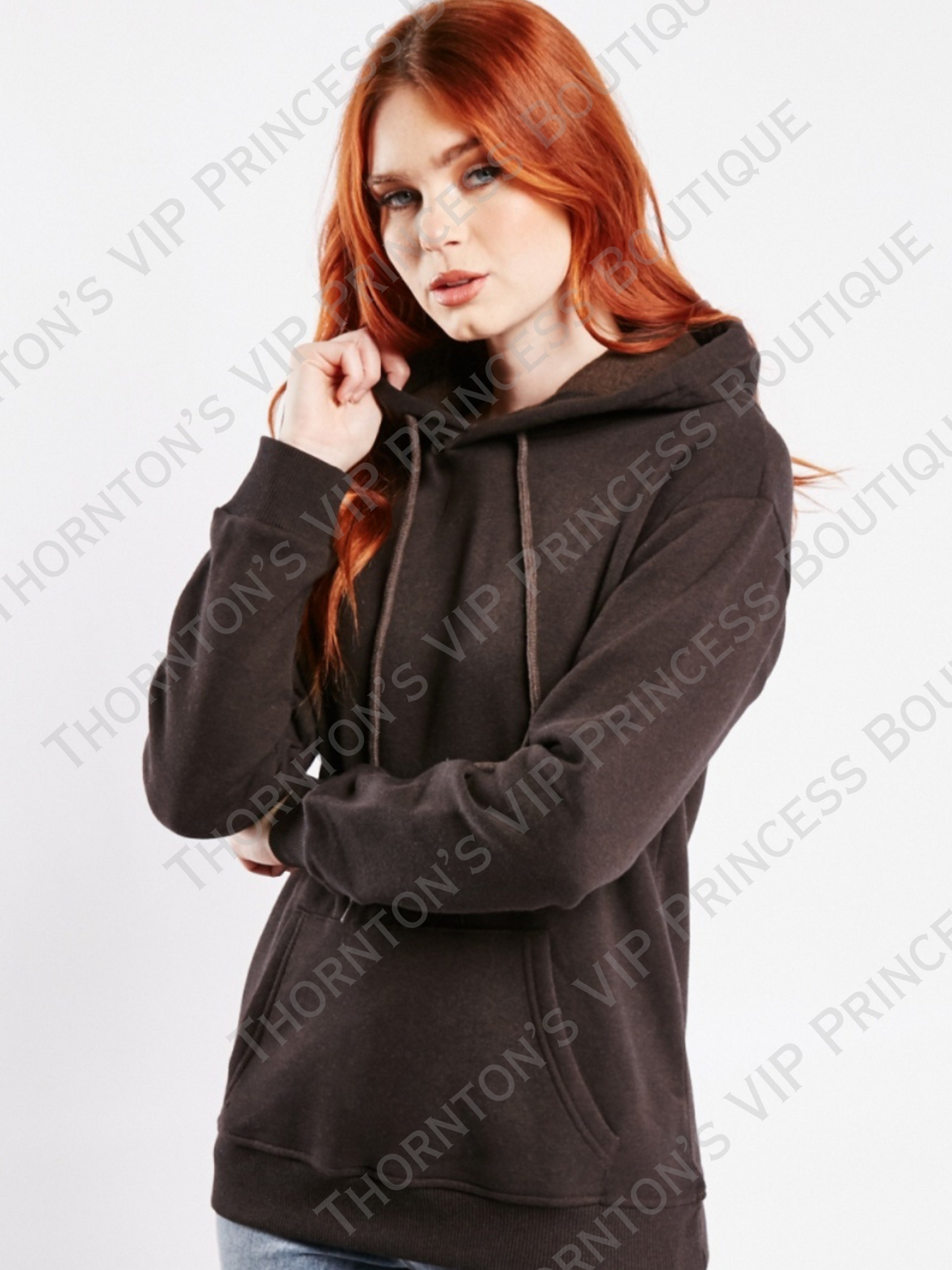 Casual Drawstring Neck Hoodie