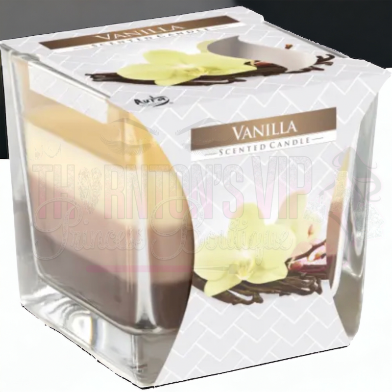 Large Glass Square Double Wick Candles - Different Scents