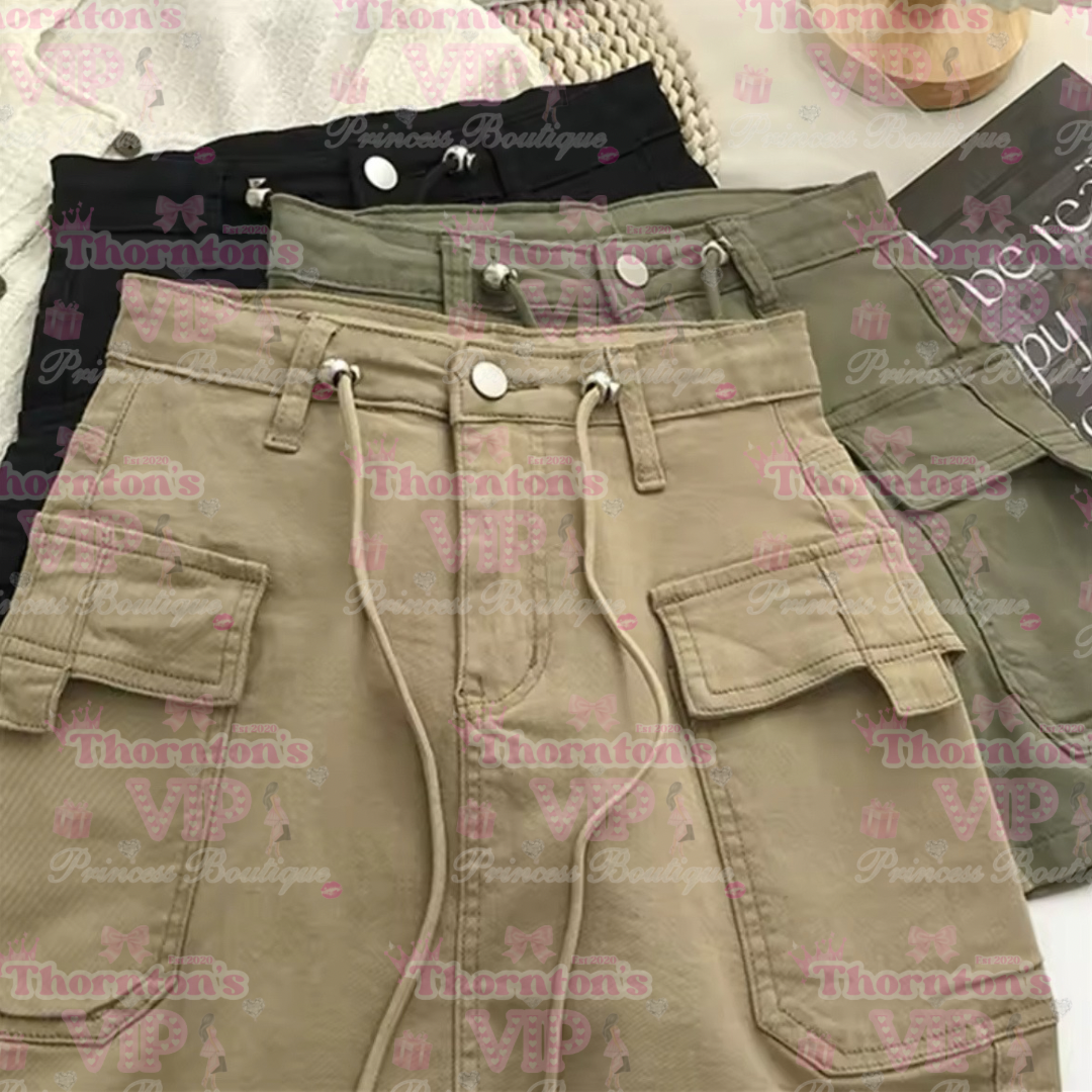 Vintage Pocket Lace-Up Denim Skirt
