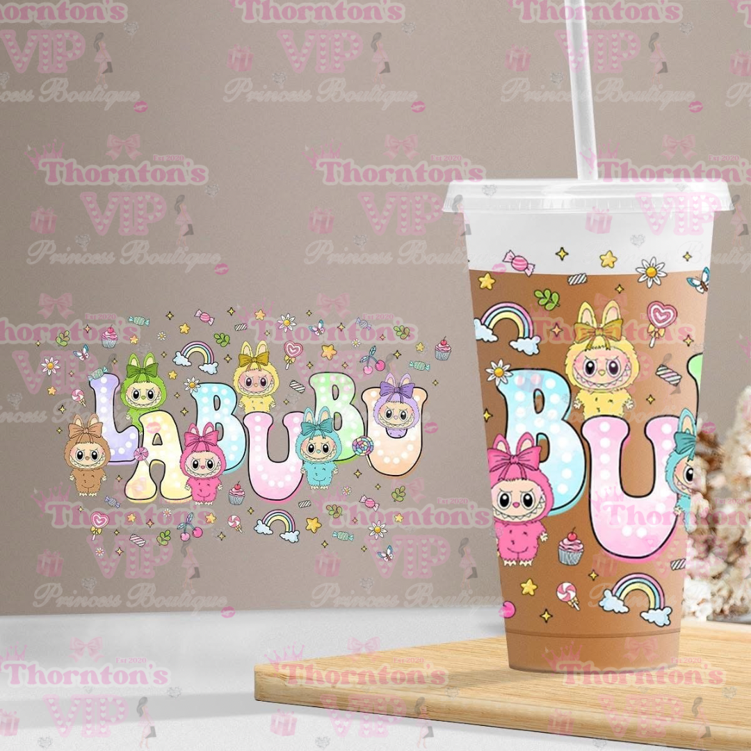 Cute Monster Cold Cup with Straw – 24oz Reusable Tumbler