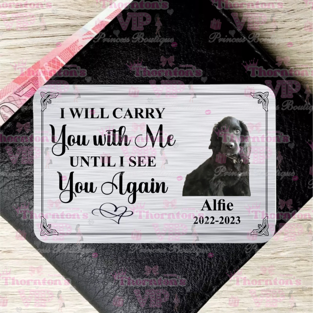 Personalised Animal Memorial Metal Card Wallet