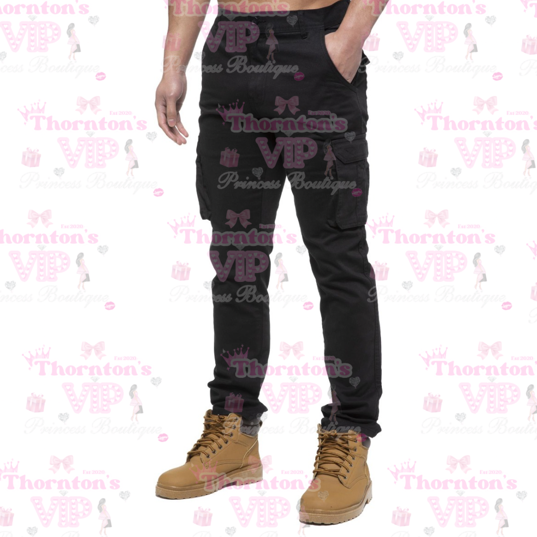 Men’s Cargo Combat Trousers – Multi-Pocket Utility Pants | 5 Colours | TVPB’s Prince Collection